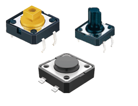 12-12-tact-switches1 12*12型轻触开关,贴片,插脚可选
